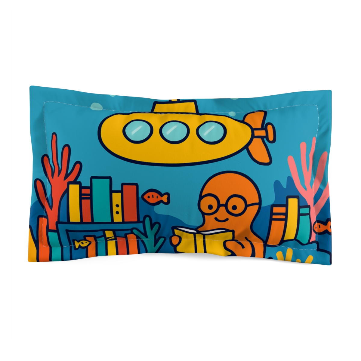 Starlight Submarine In The Coral Library personalized decorative pillows
