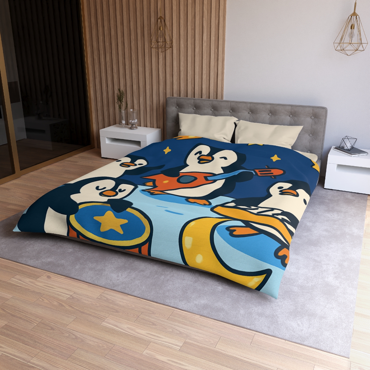 Starlight Symphony Penguin Band unique patterned duvets
