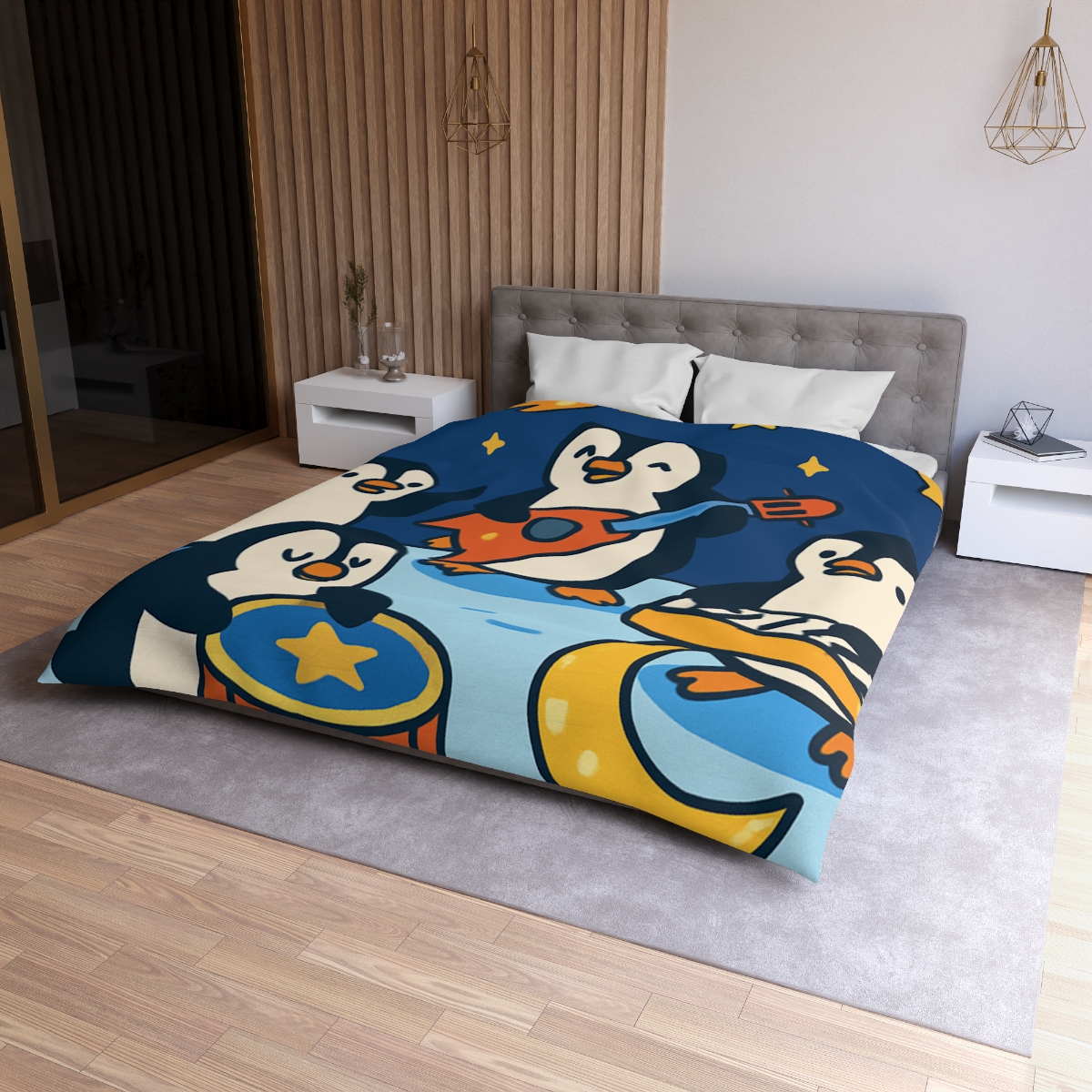 Starlight Symphony Penguin Band unique patterned duvets