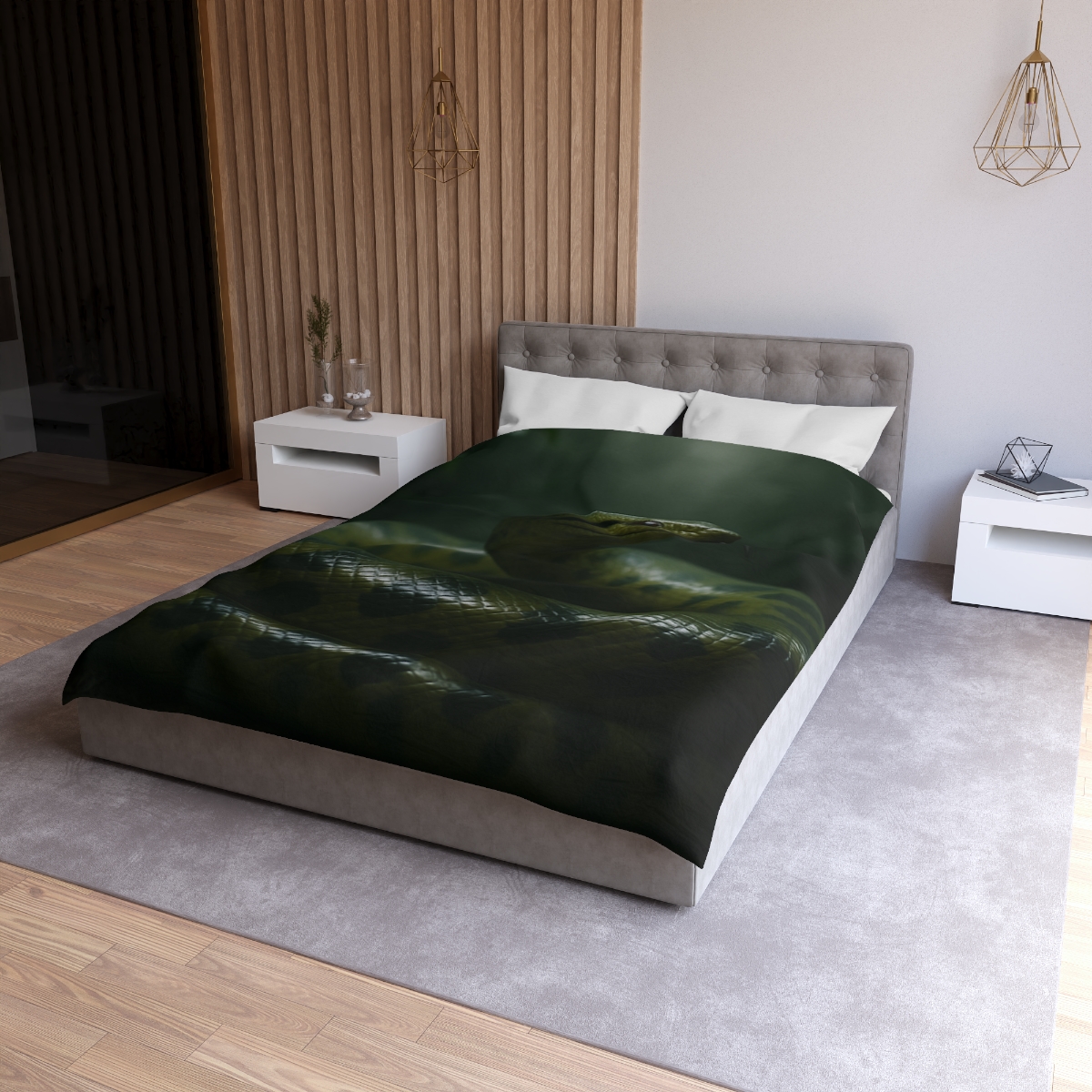 Starlit Coil Green Anaconda custom duvets