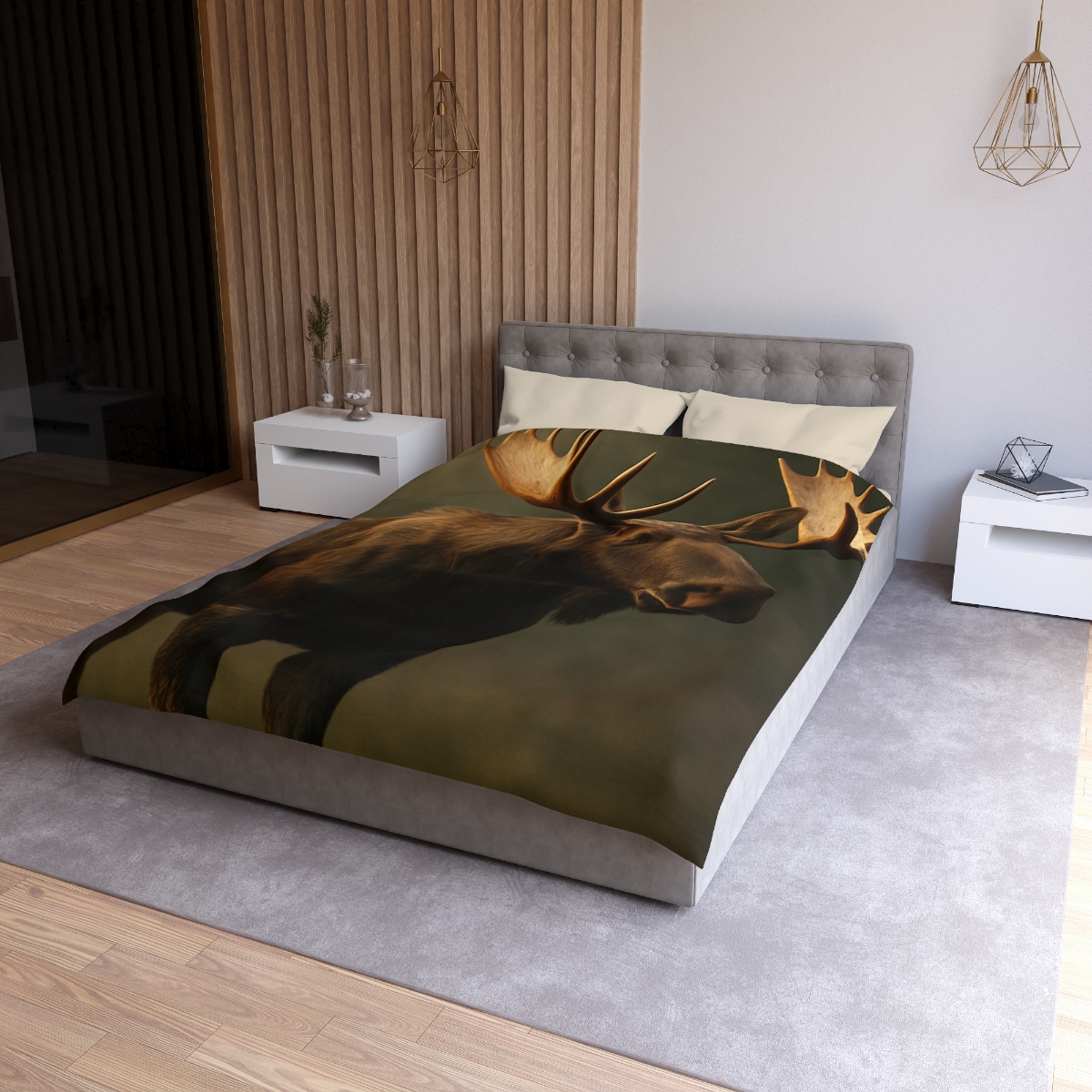 Starlit Crown Moose designer printed duvets