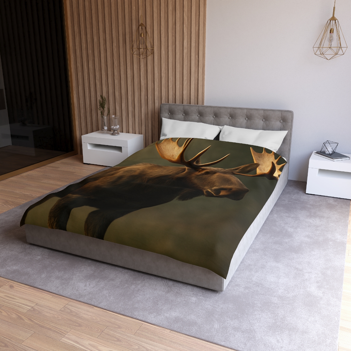 Starlit Crown Moose designer printed duvets