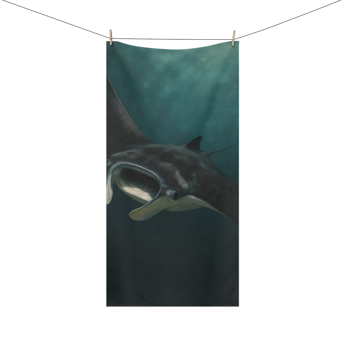 Starlit Current Manta Ray designer printed towels