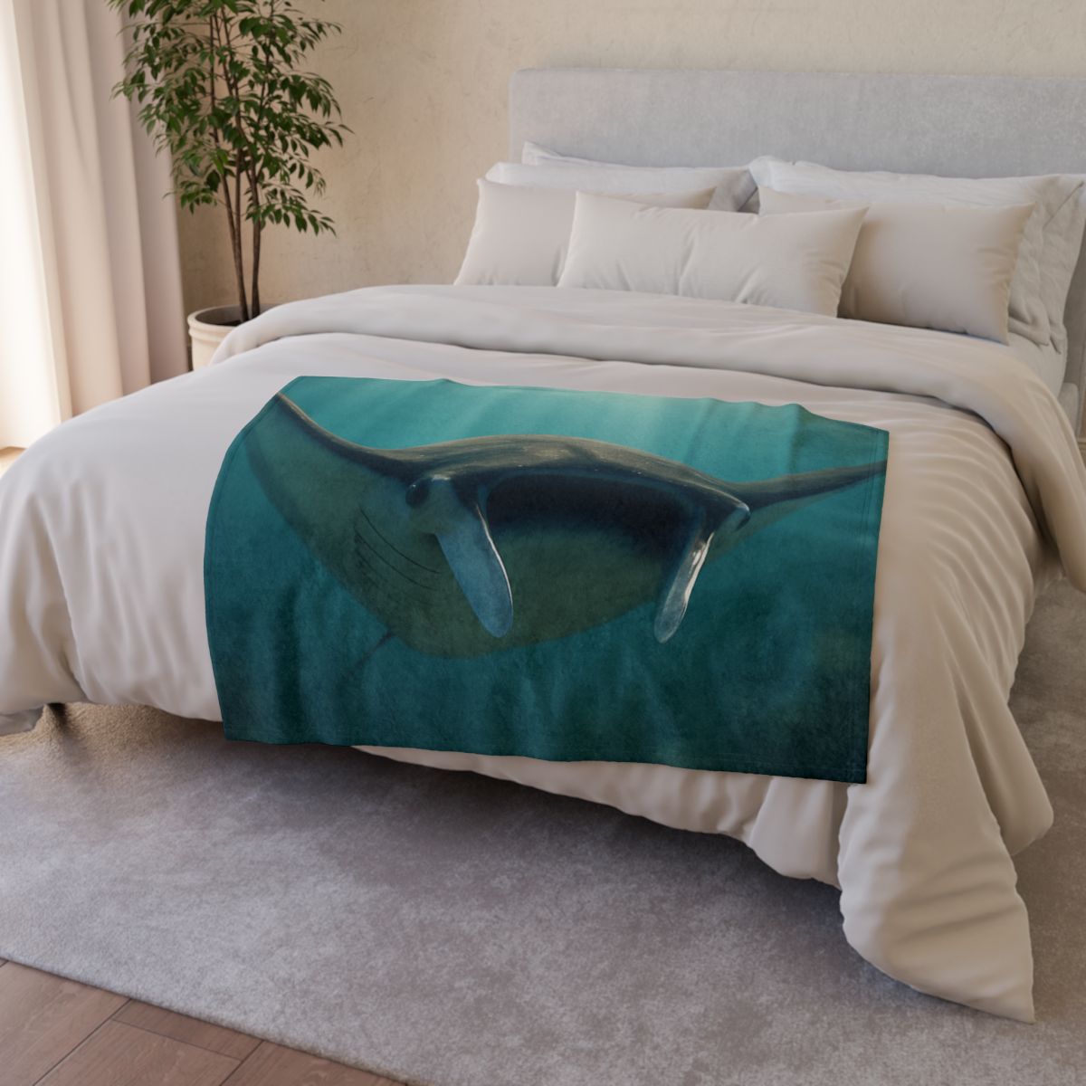 Starlit Drift Giant Manta Ray unique gift blankets