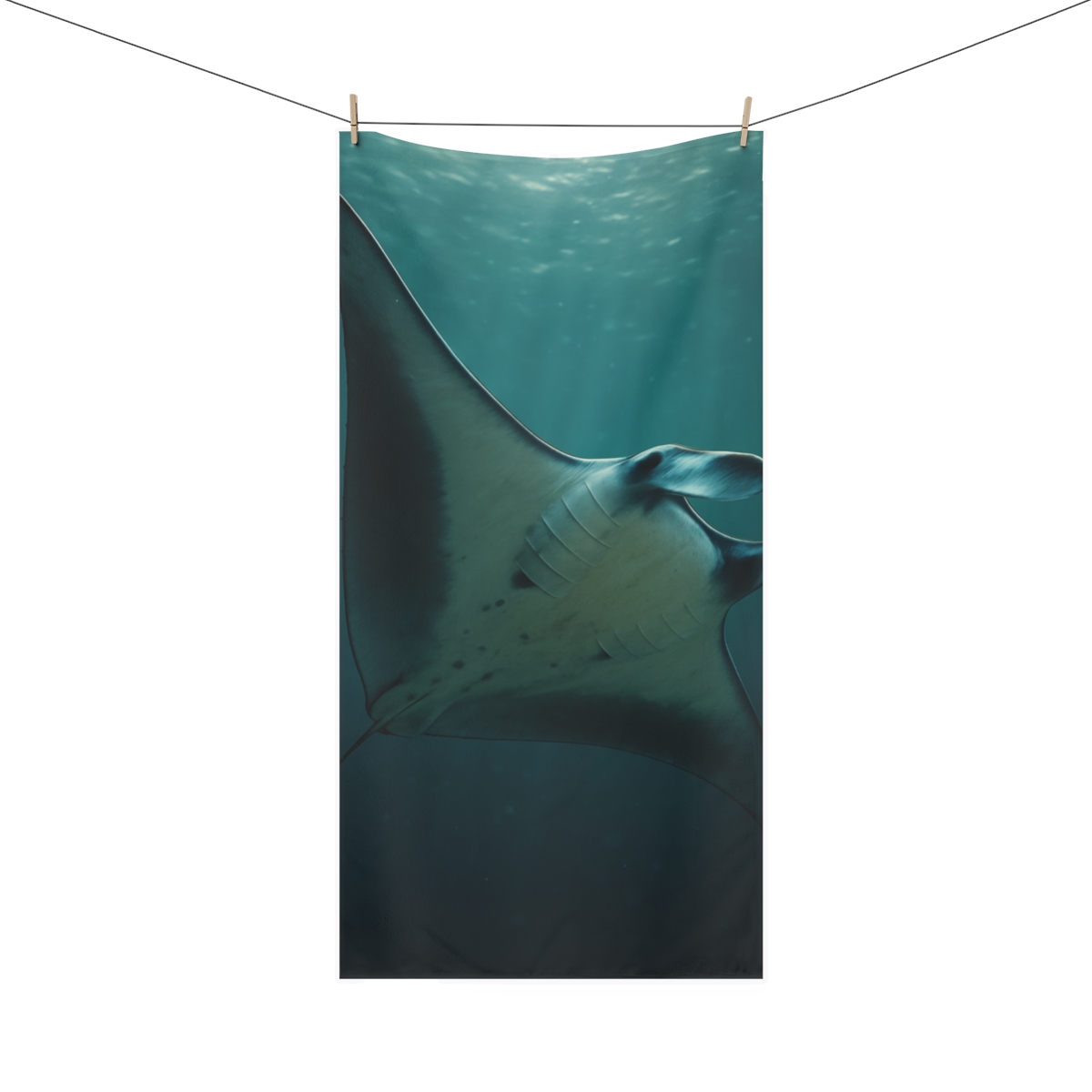 Starlit Drift Giant Manta Ray decorative home towels