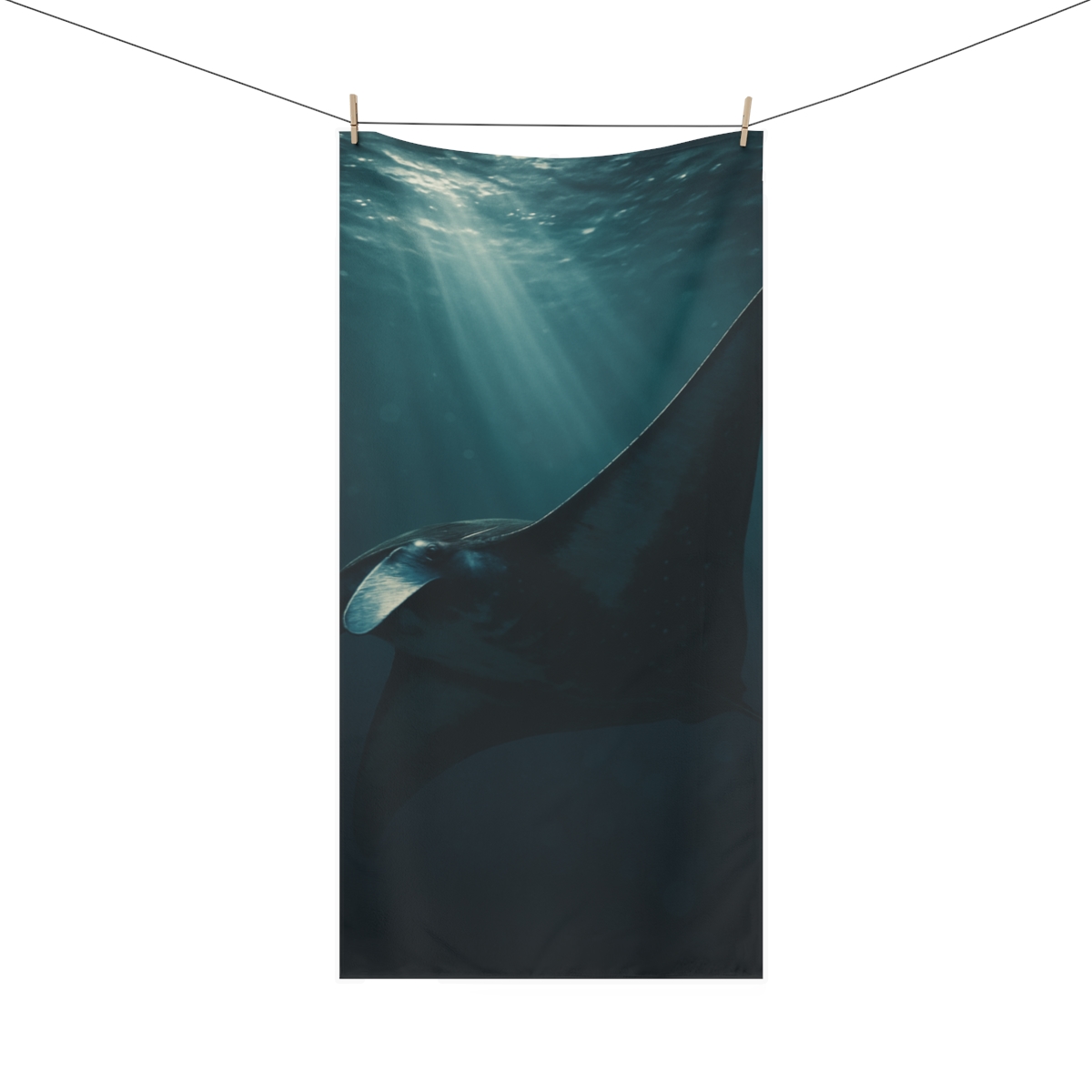 Starlit Drift Giant Manta Ray trendy hand towels