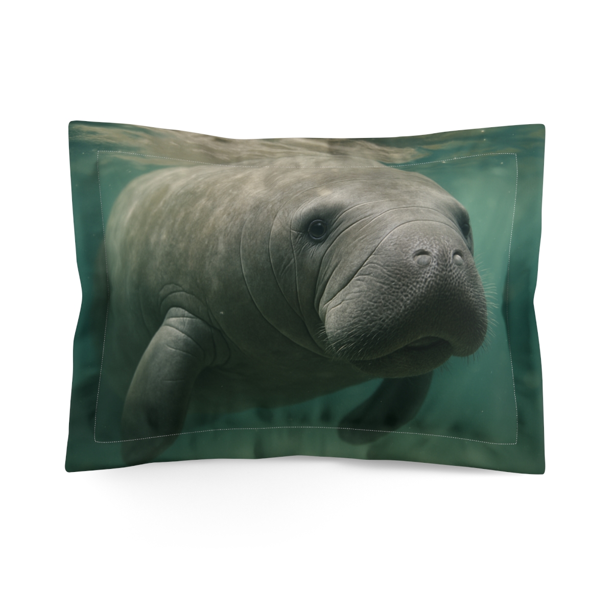 Starlit Drift West Indian Manatee unique shape pillows