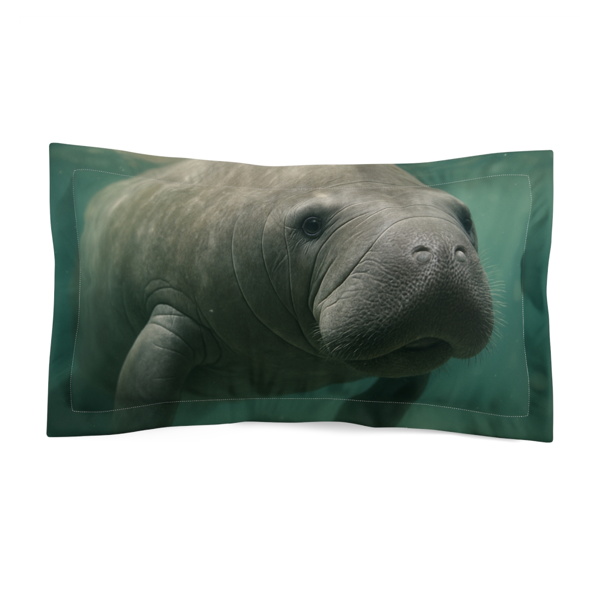Starlit Drift West Indian Manatee unique shape pillows