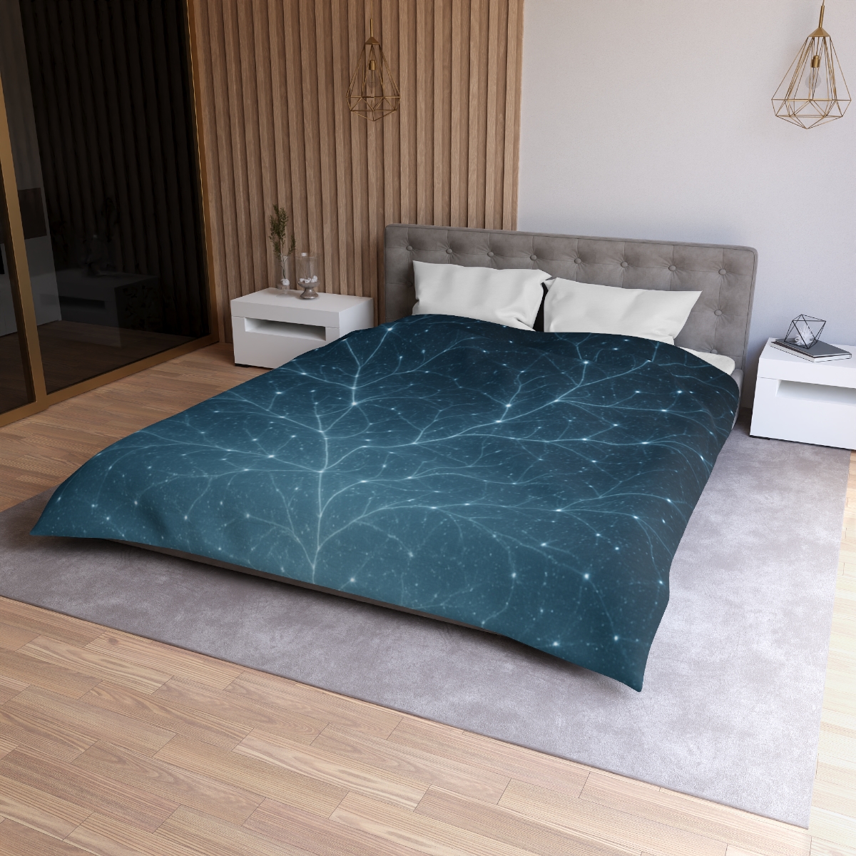Starlit Fractal Canopy duvets for gifts