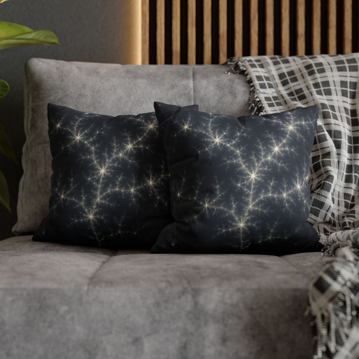 Starlit Fractal Cluster Drift stylish decorative pillowcases