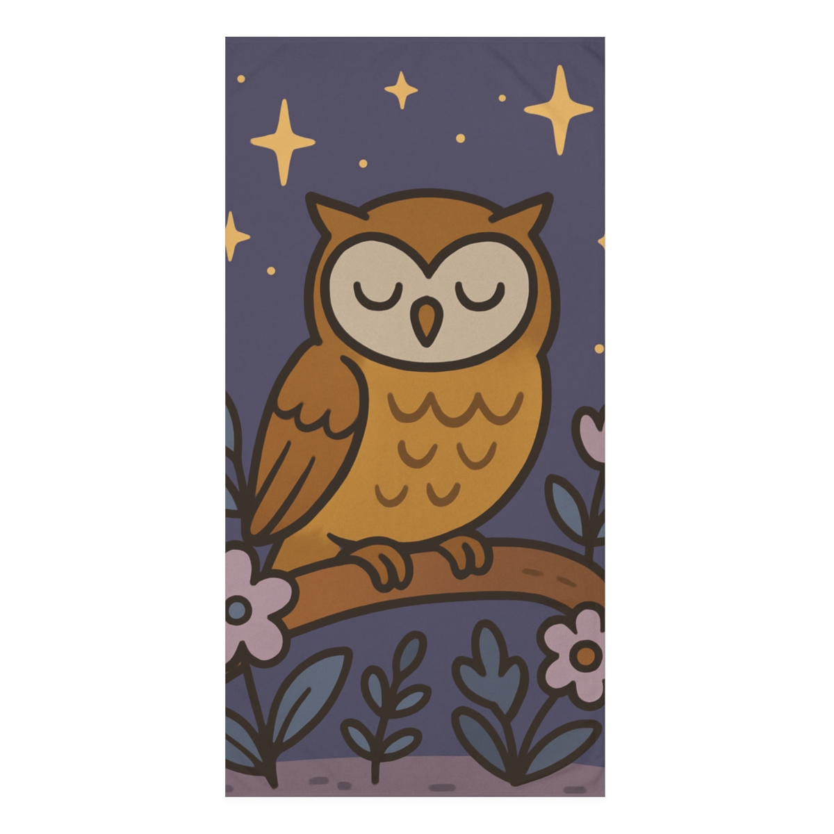 Starlit Garden Owl designer printed towels