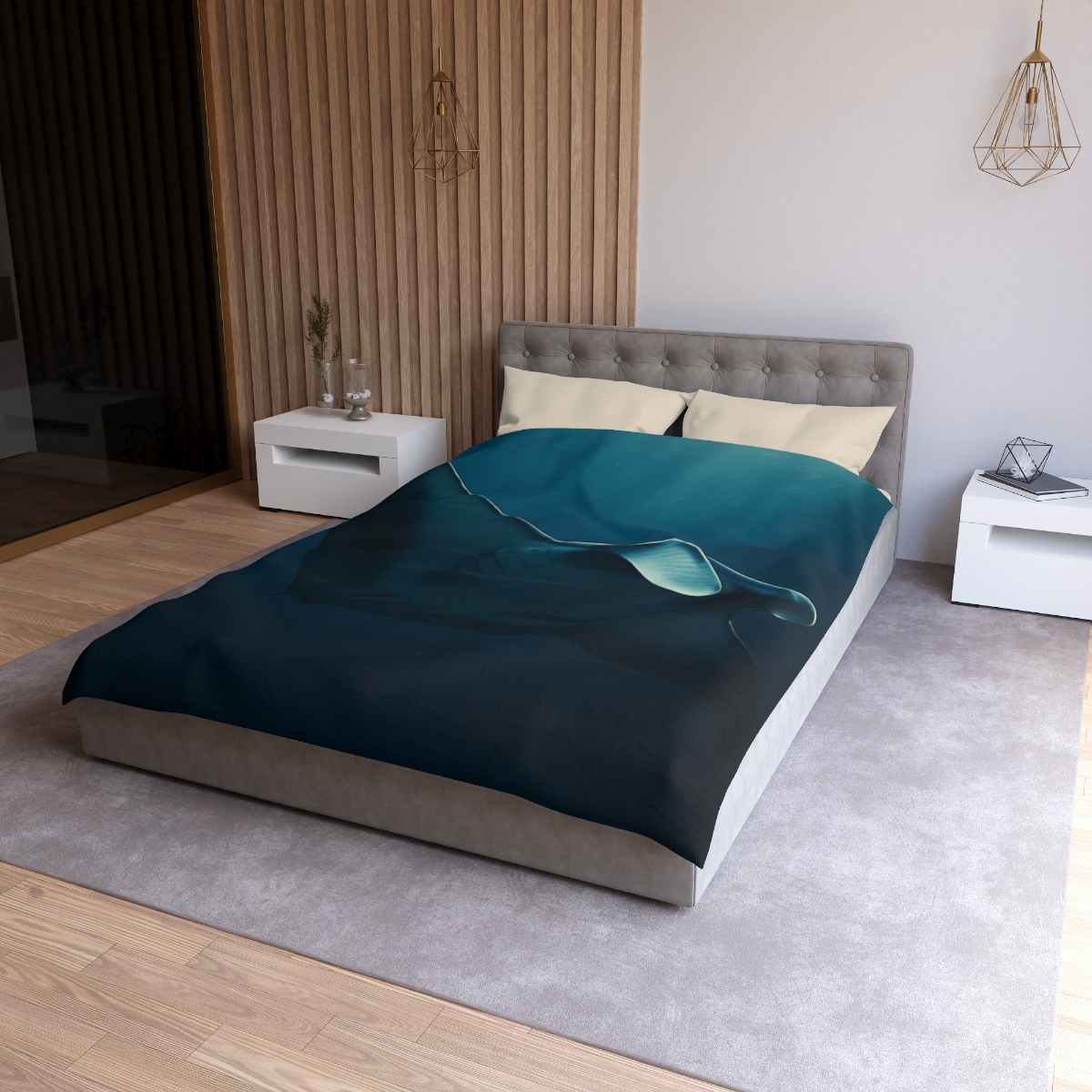 Starlit Glide Manta Ray stylish duvet covers