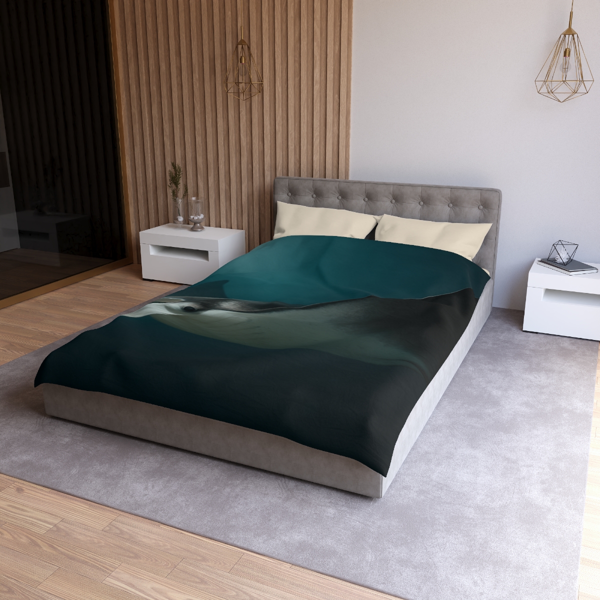 Starlit Glide Manta Ray stylish duvet covers