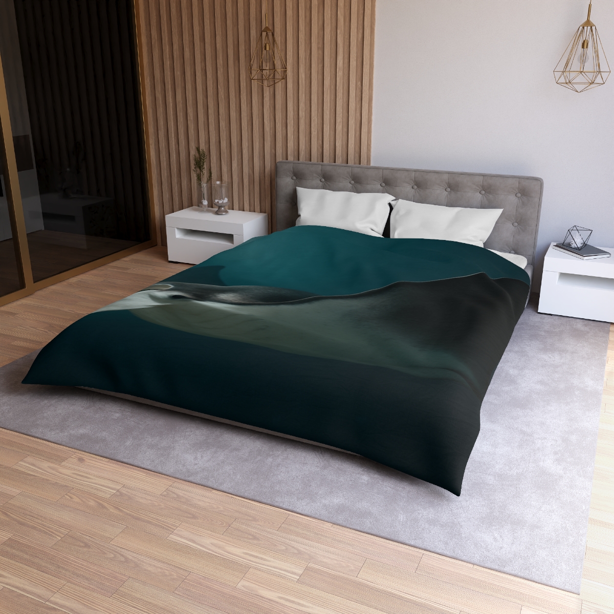 Starlit Glide Manta Ray stylish duvet covers