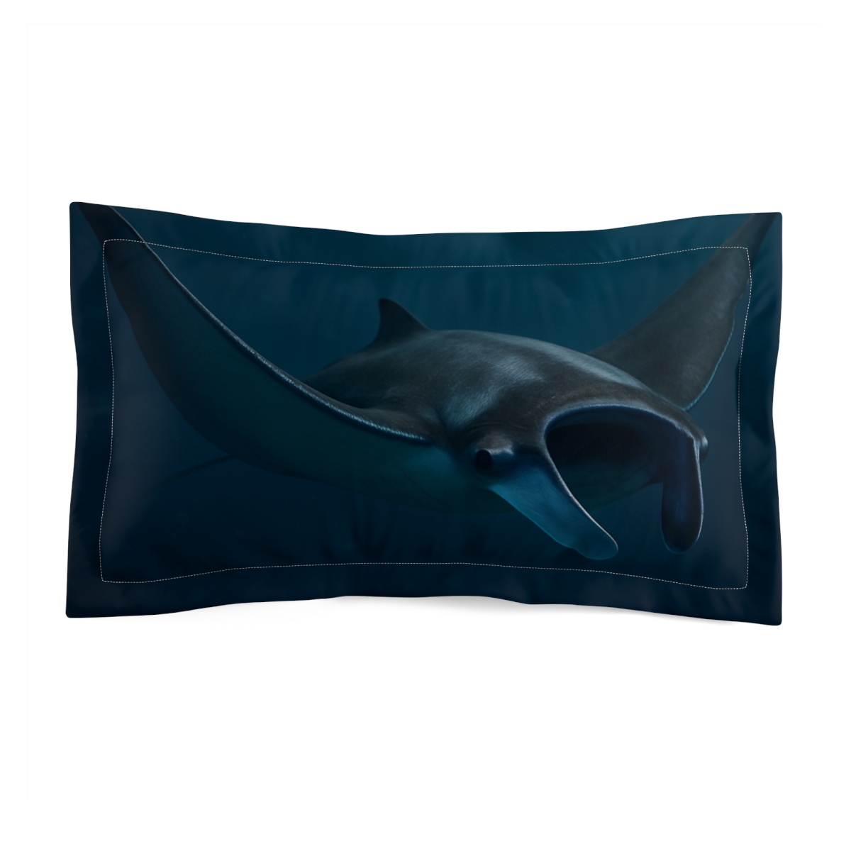 Starlit Glide Manta Ray personalized decorative pillows