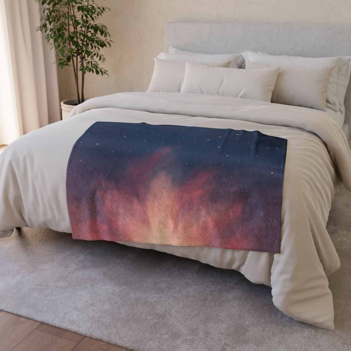 Starlit Horizon Bloom personalized cozy blankets