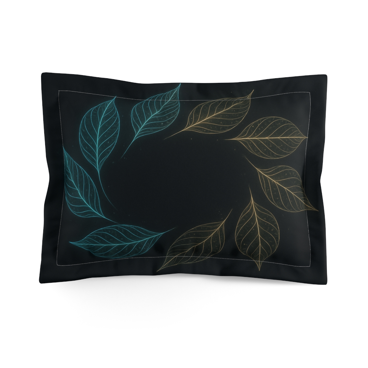 Starlit Leaf Vein Halo personalized decorative pillows