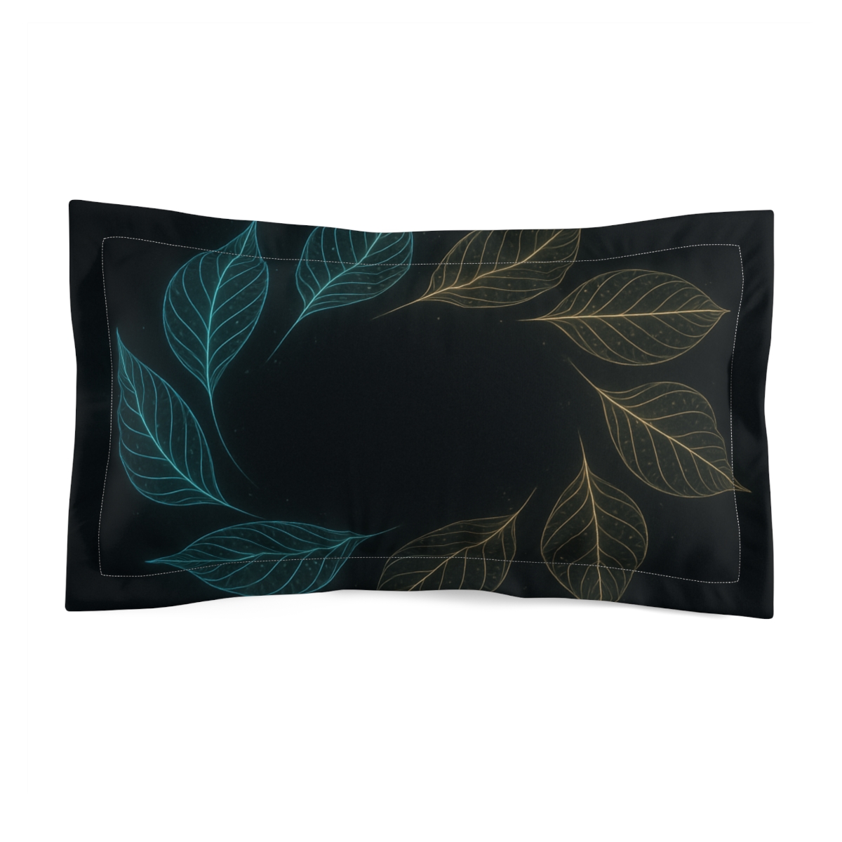 Starlit Leaf Vein Halo personalized decorative pillows