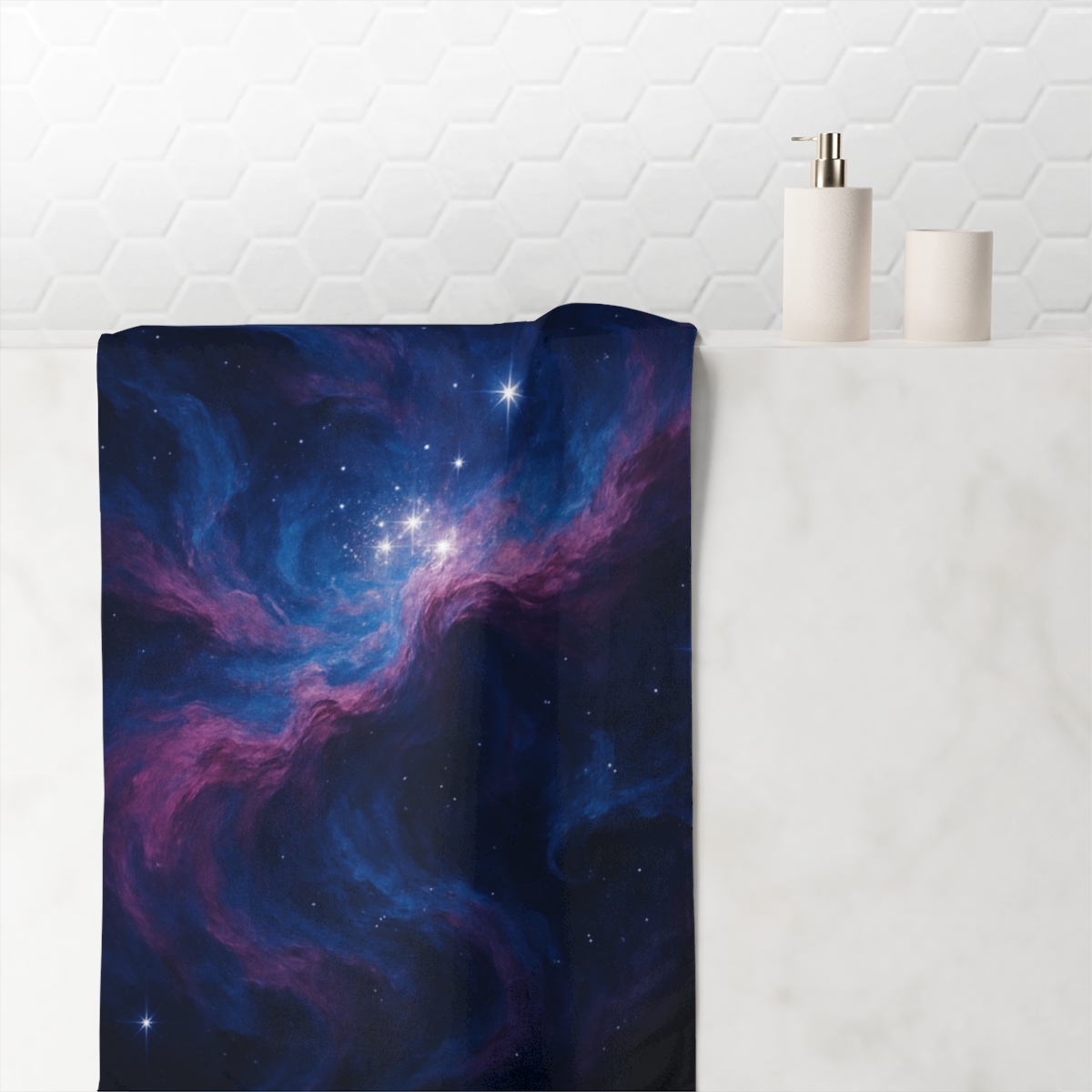 Starlit Nebula Cascade comfortable face towels