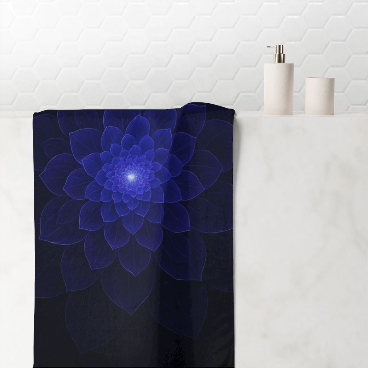 Starlit Petal Nebula Lattice trendy hand towels