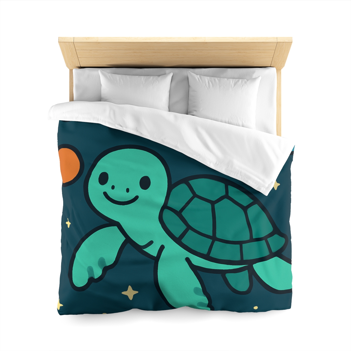 Starlit Space Turtle personalized bedding duvets