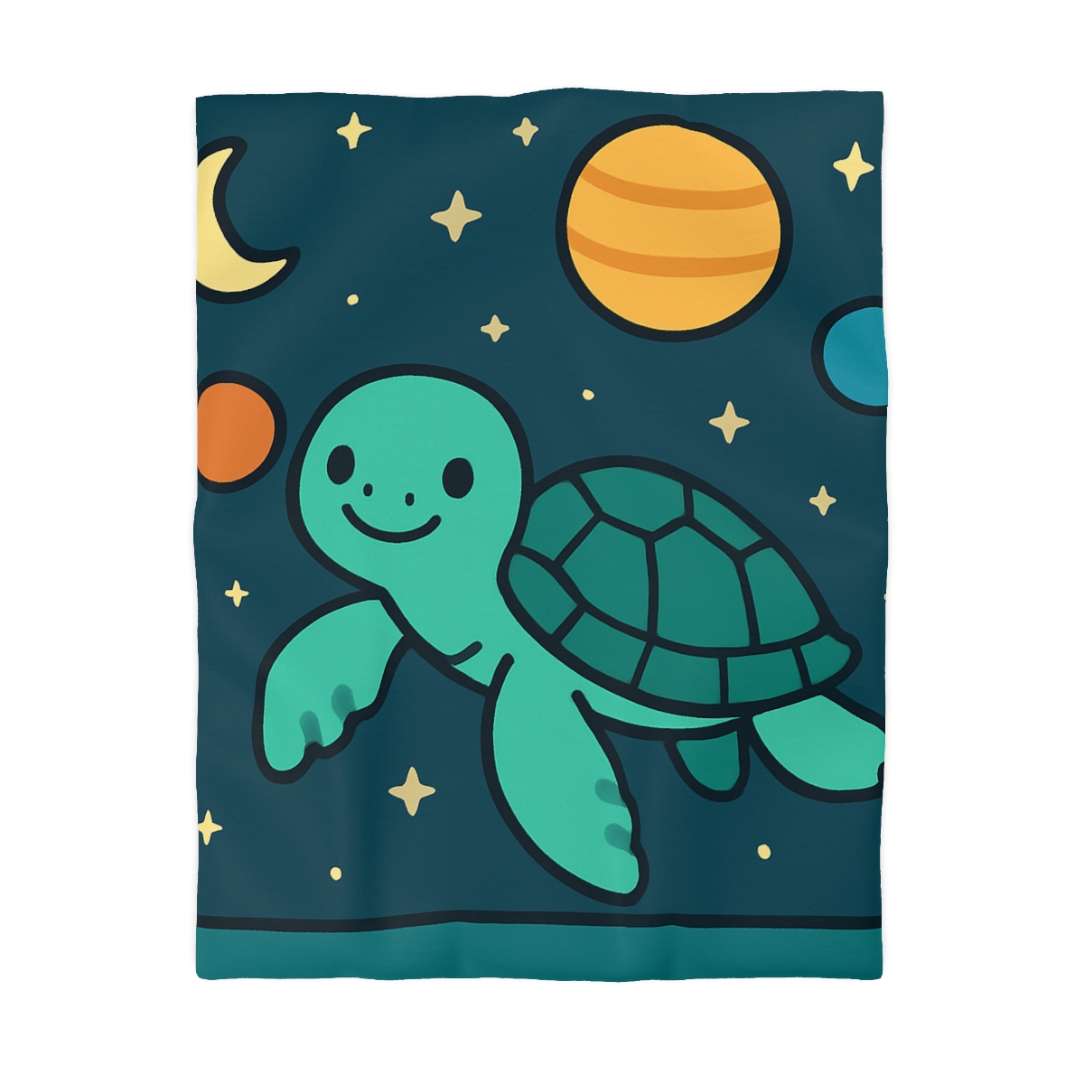 Starlit Space Turtle personalized bedding duvets