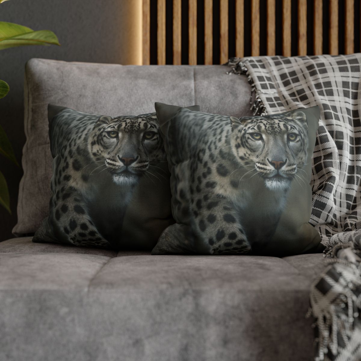 Starlit Sprint Snow Leopard comfortable bedding pillow covers