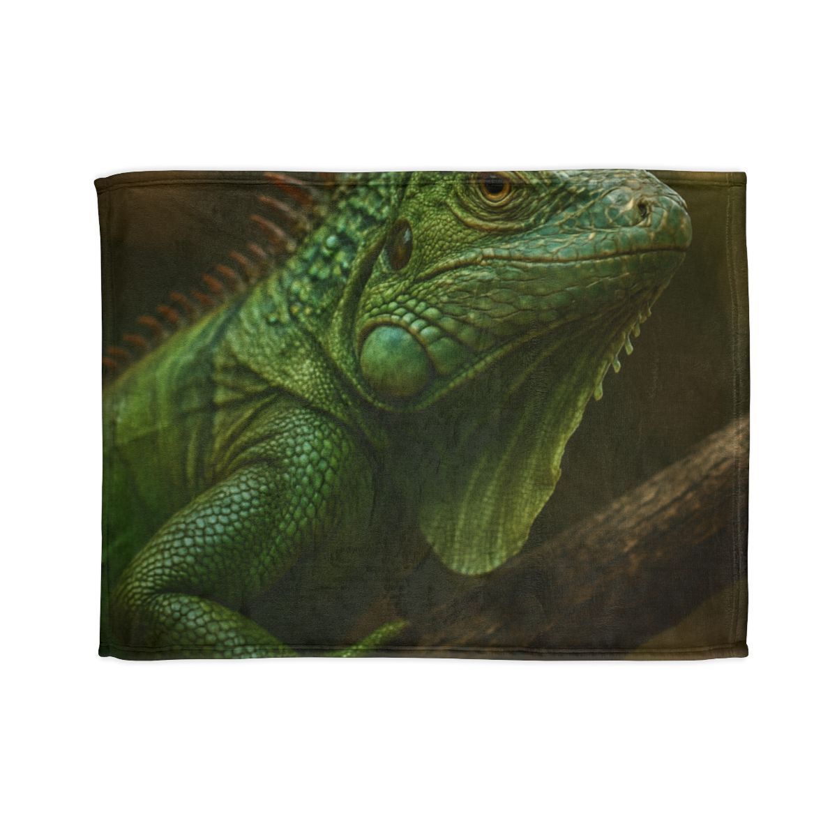 Starlit Stillness Green Iguana designer printed blankets