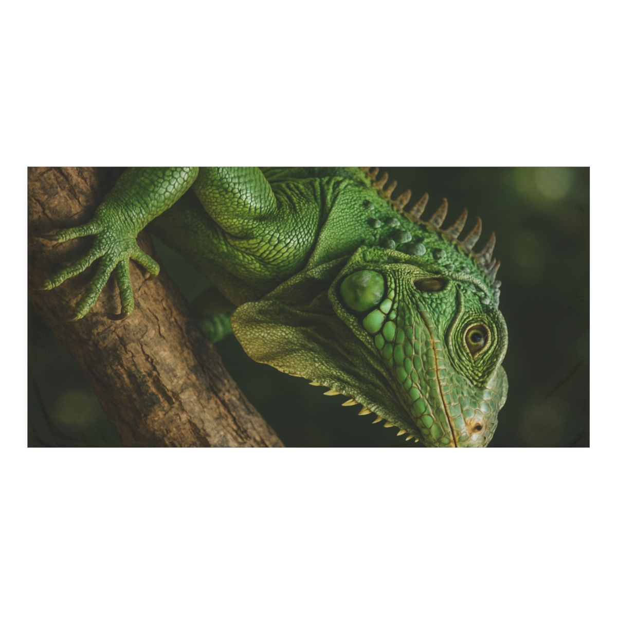 Starlit Stillness Green Iguana soft cotton towels