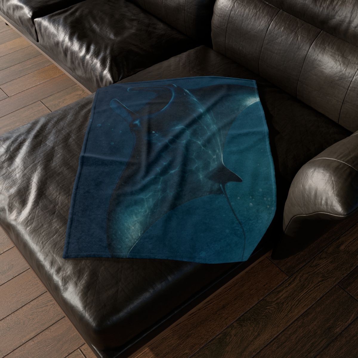 Starlit Surge Manta Ray stylish throw blankets
