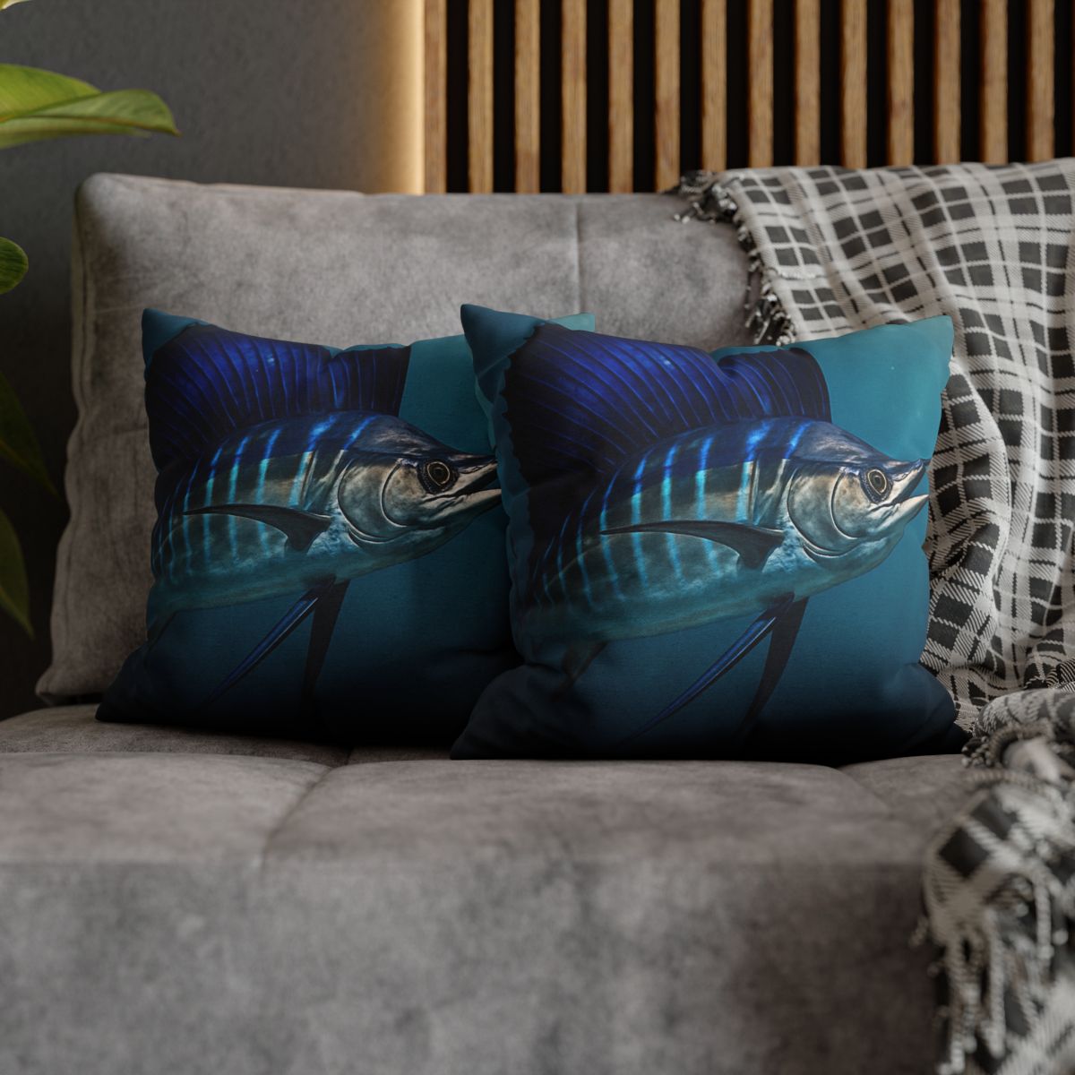 Starlit Surge Sailfish comfortable bedding pillow covers