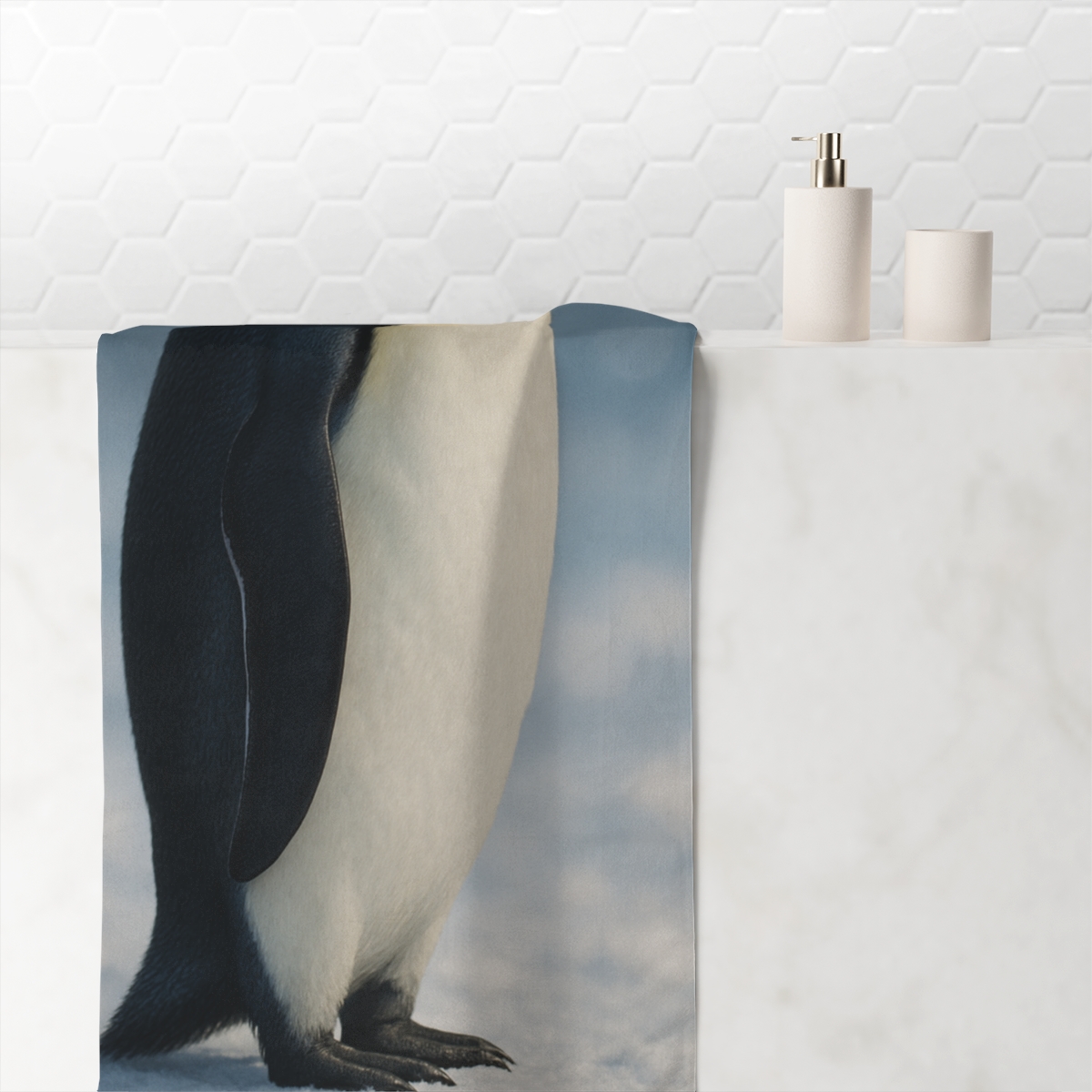 Starlit Vanguard Emperor Penguin unique gift towels