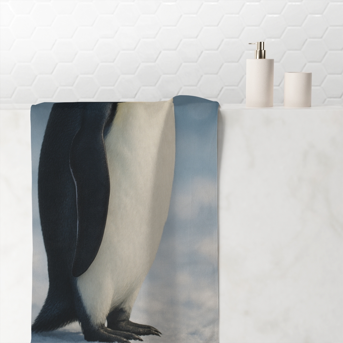 Starlit Vanguard Emperor Penguin unique gift towels