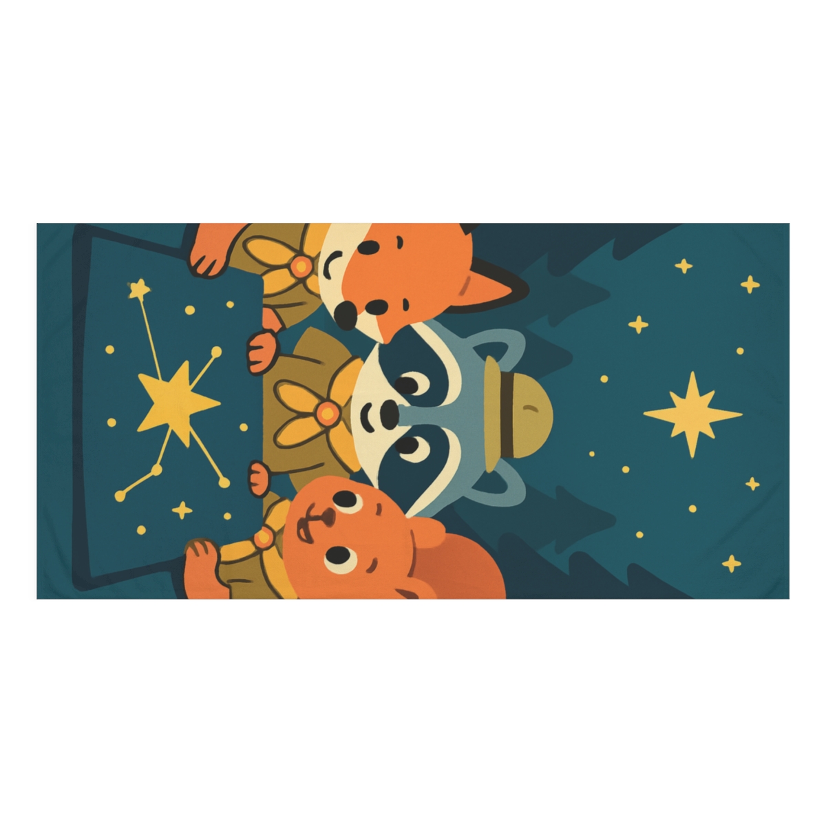 Starry Forest Explorers stylish beach towels