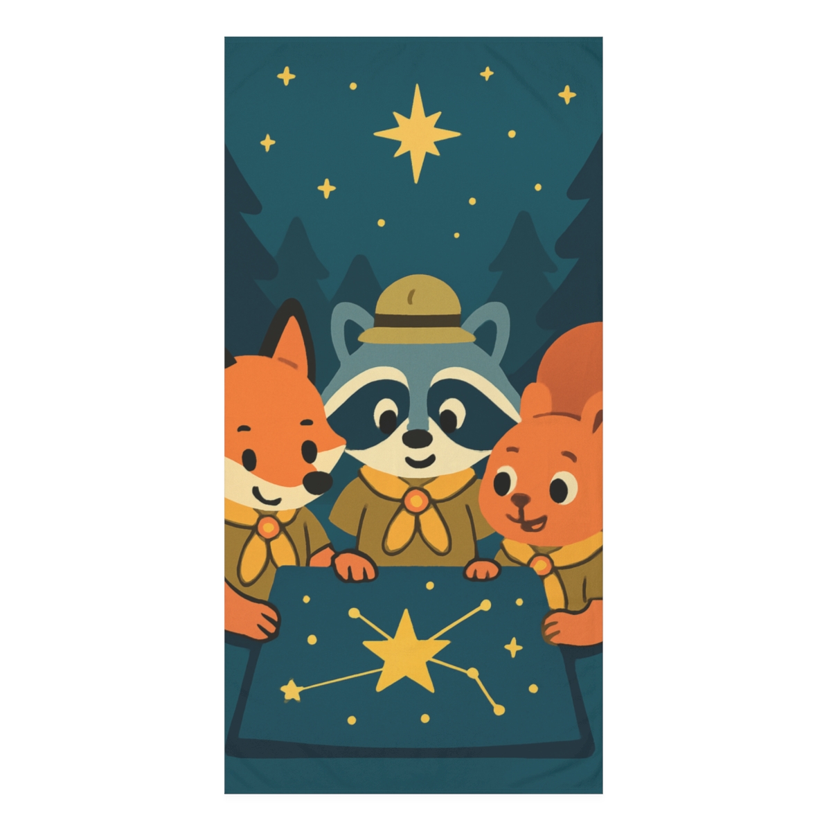 Starry Forest Explorers stylish beach towels
