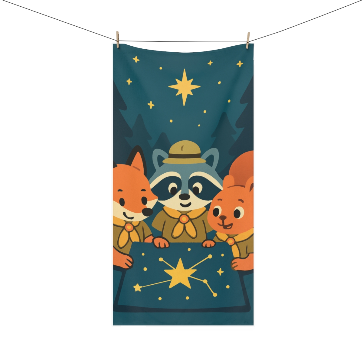 Starry Forest Explorers stylish beach towels