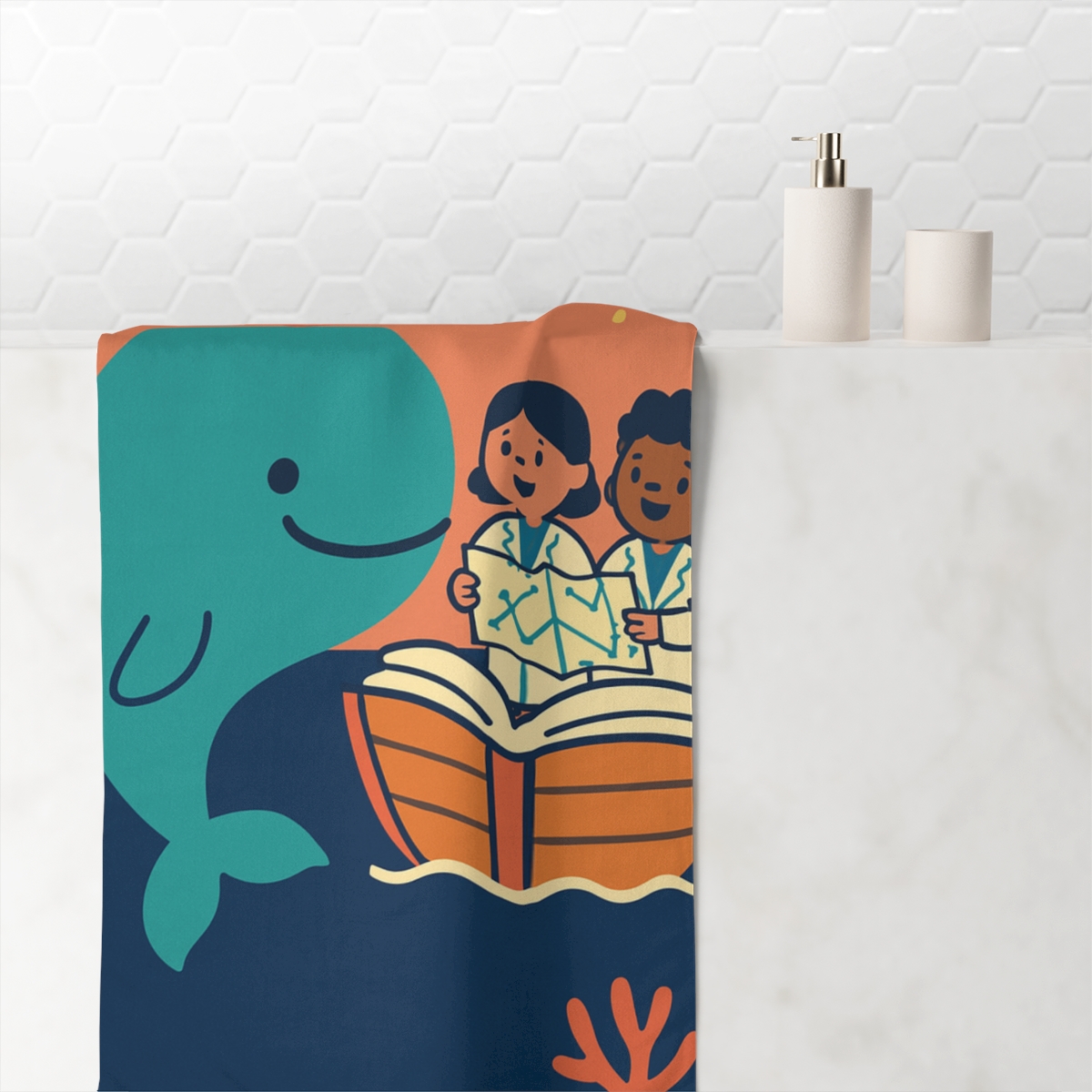 Starry Science Sea Voyage personalized bath towels