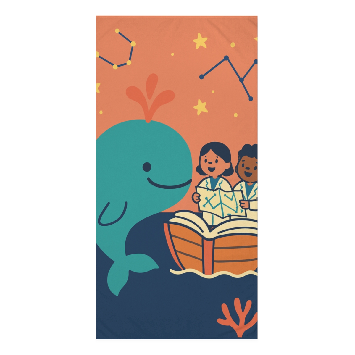 Starry Science Sea Voyage personalized bath towels