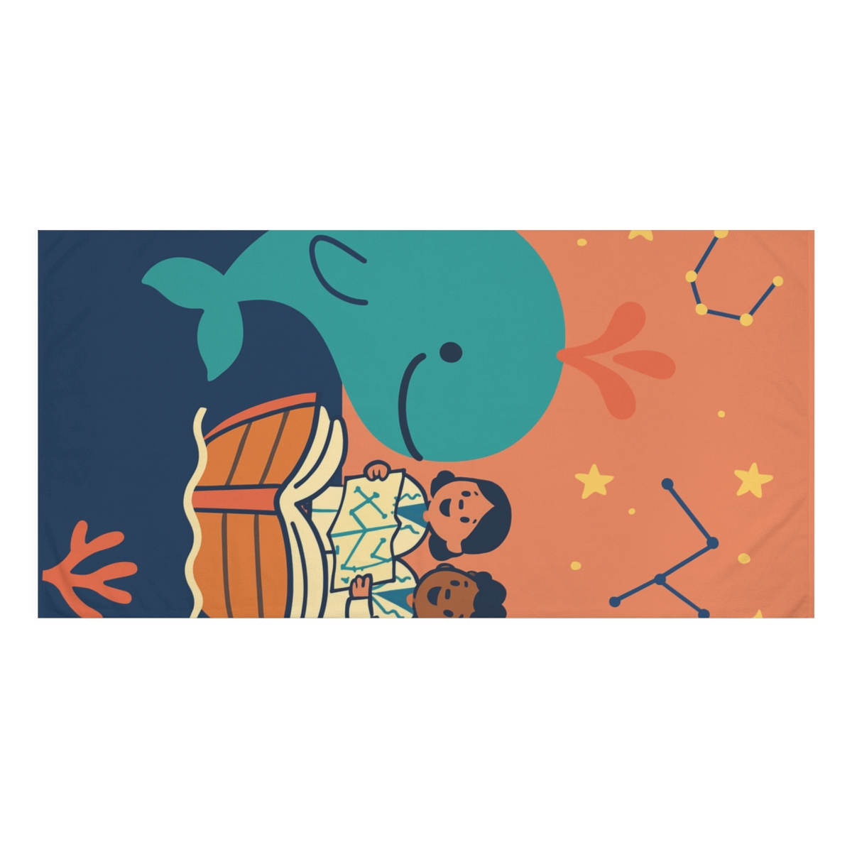 Starry Science Sea Voyage personalized bath towels