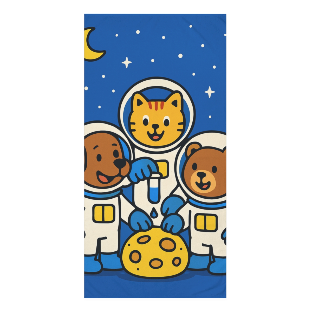 Starry Science Squad designer printed towels