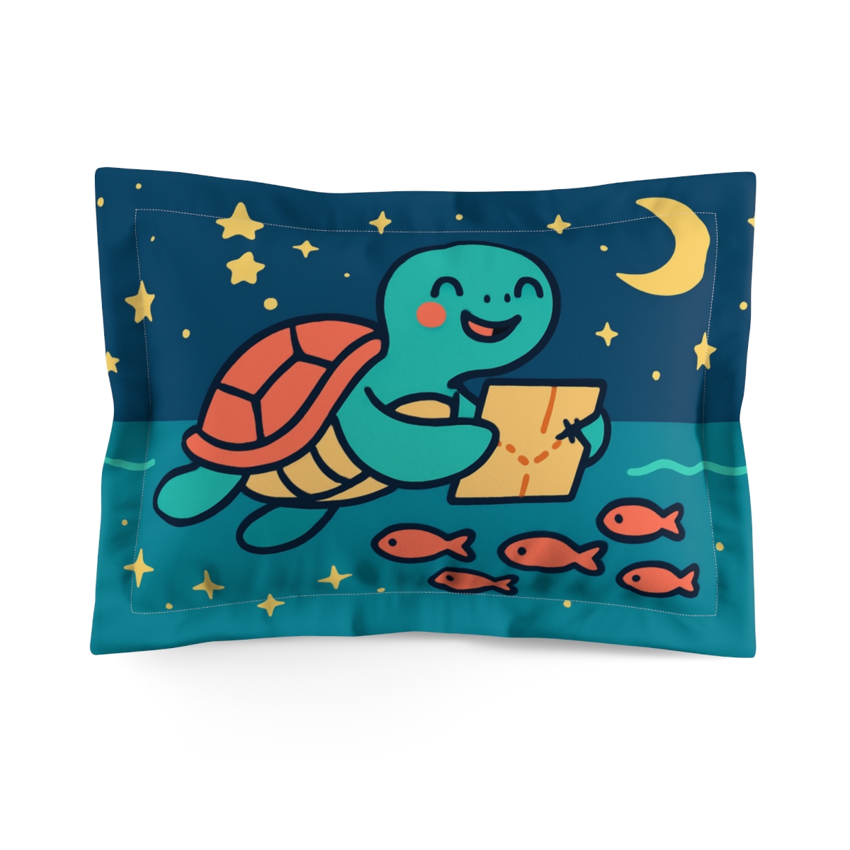 Starry Sea Turtle Expedition designer printed pillows