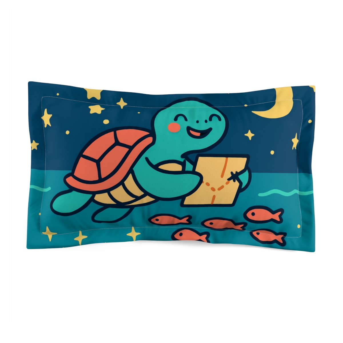 Starry Sea Turtle Expedition designer printed pillows