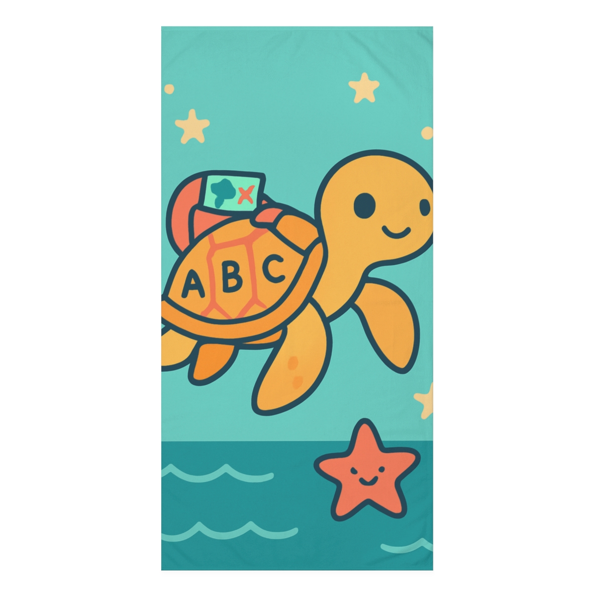 Starry Sea Turtle School personalized bath towels
