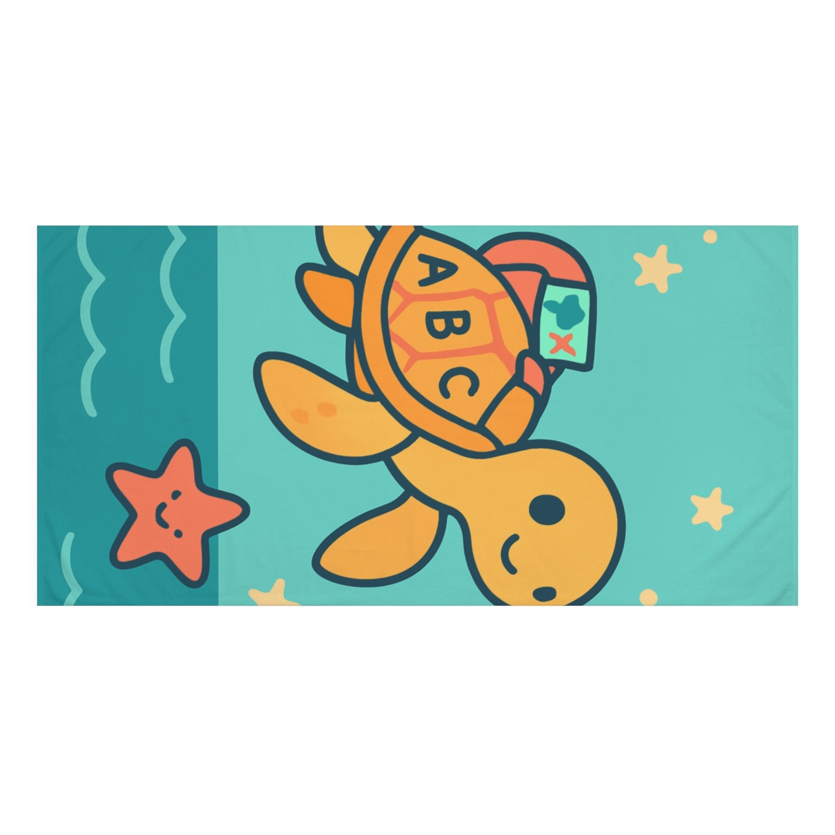 Starry Sea Turtle School personalized bath towels