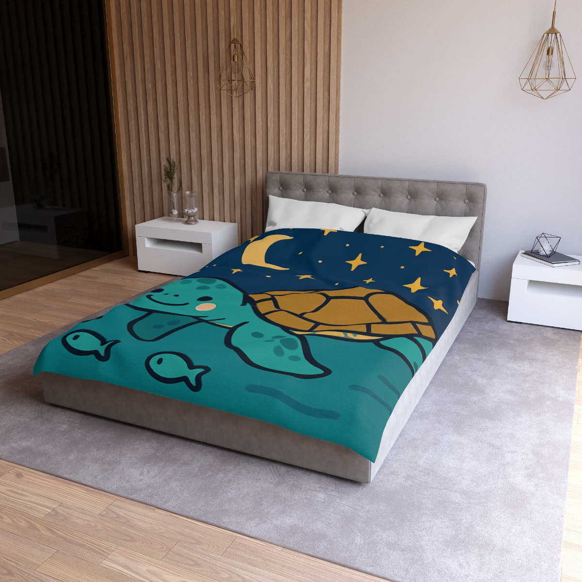 Starry Sea Turtle Voyage warm winter duvets