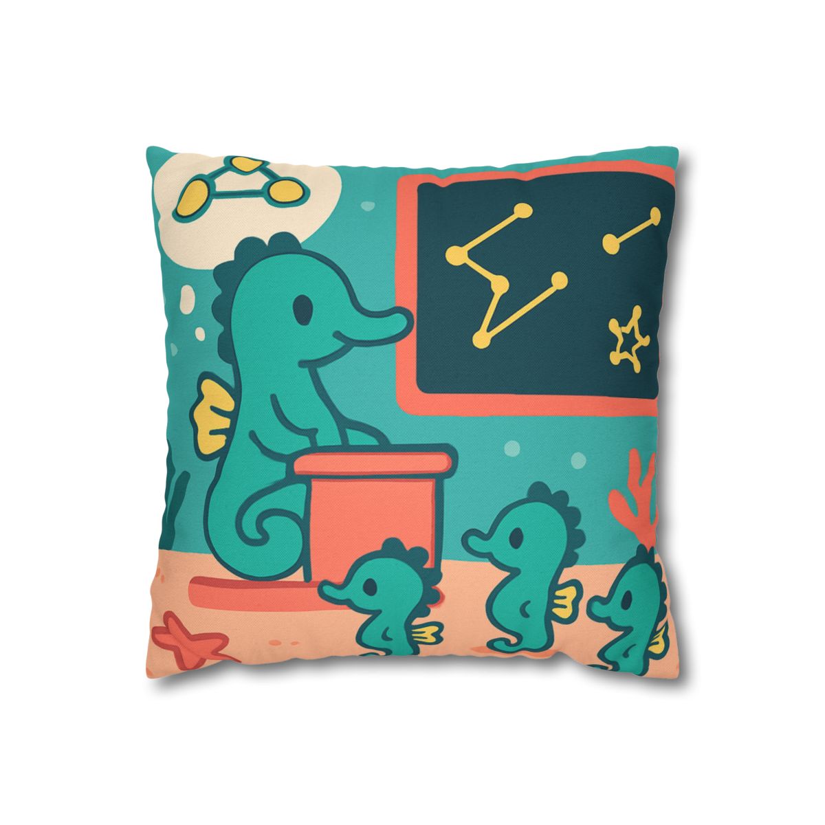 Starry Seahorse School personalized pillow covers