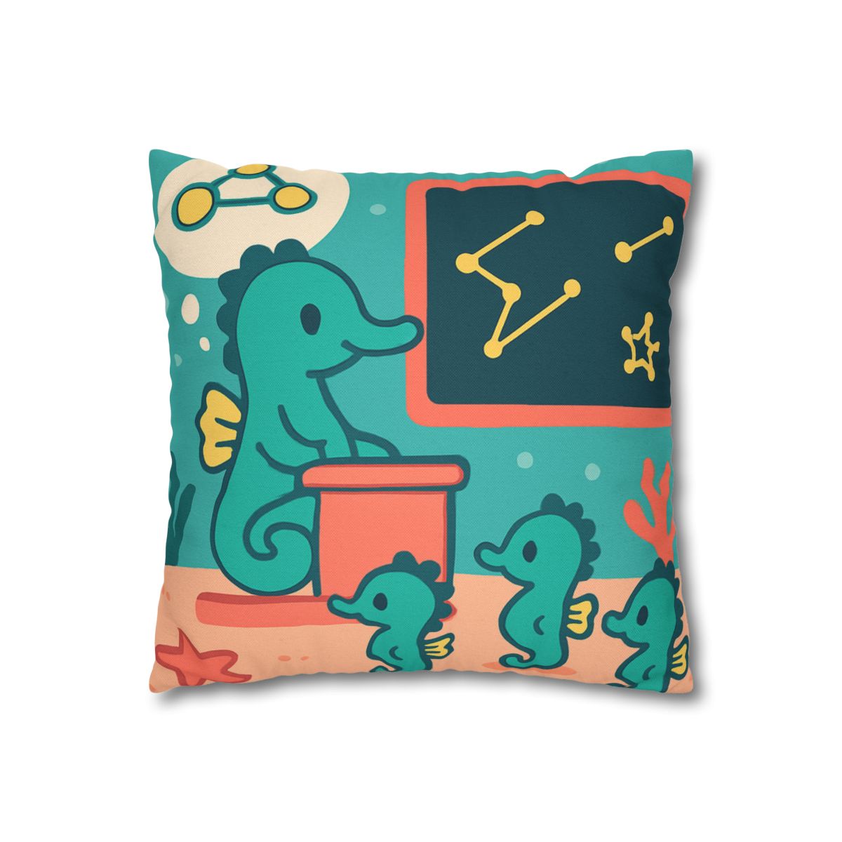 Starry Seahorse School personalized pillow covers