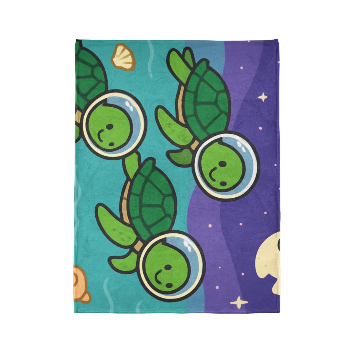 Starry Seas Turtle Team stylish throw blankets