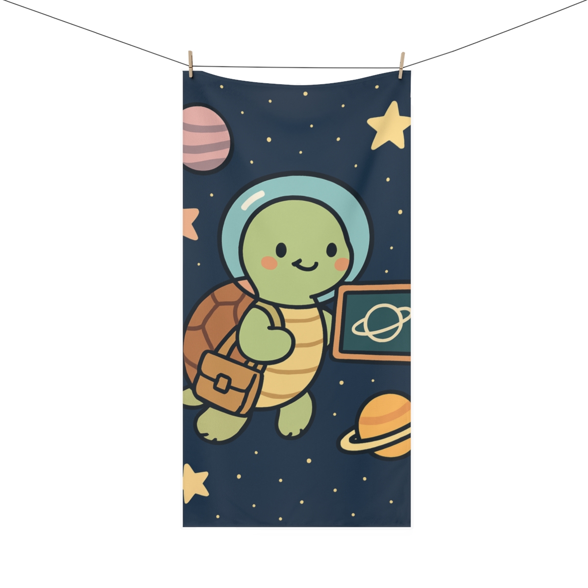 Starry Space Turtle School unique gift towels