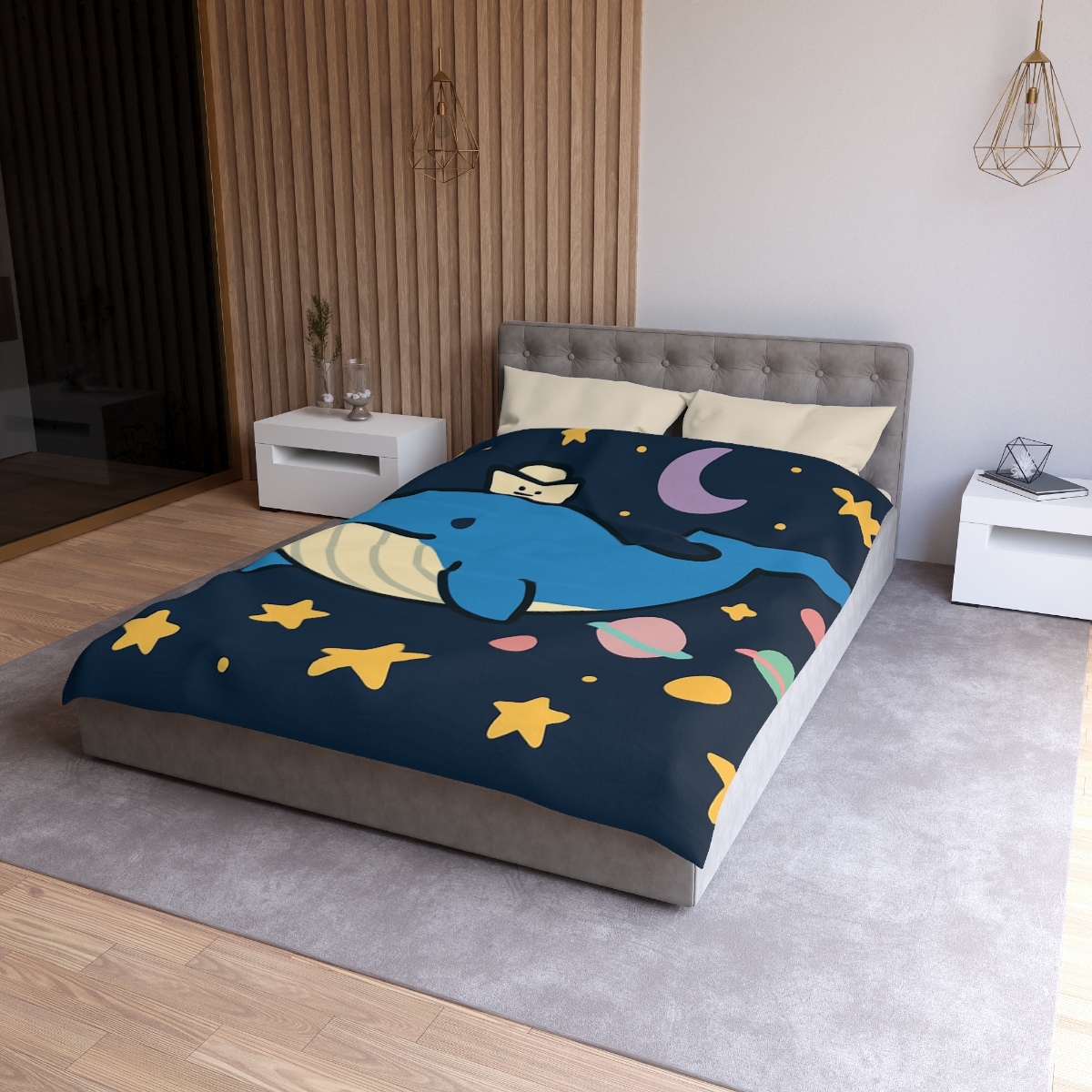 Starry Whale Adventure soft comforter duvets